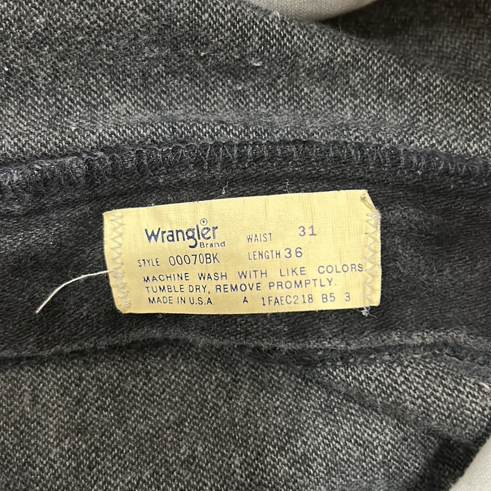 Pleated Wranglers Rodeo Vintage 31x36 High Rise Jeans Black EUC VTG 90s Western - Picture 5 of 7